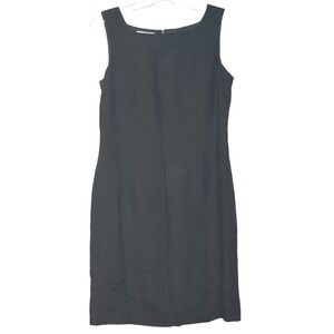 Talbots Irish Linen Sheath‎ Dress Sleeveless Lined Career Classic Black 8